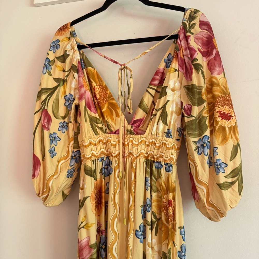 Farm Rio Vestido Cropped Floral Mari Amarelo - Picture 8 of 9